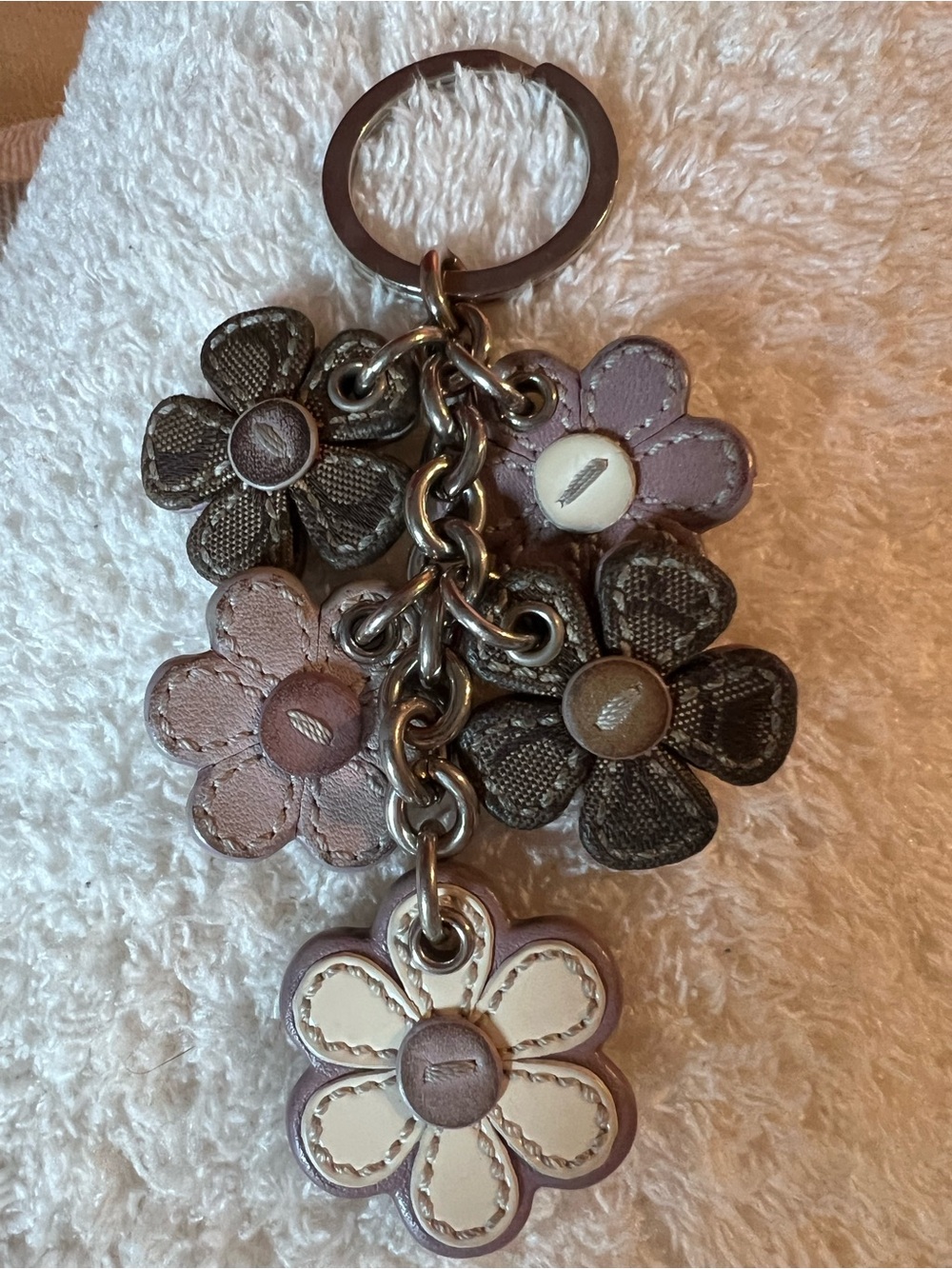 Coach Tea Rose floral bag charm